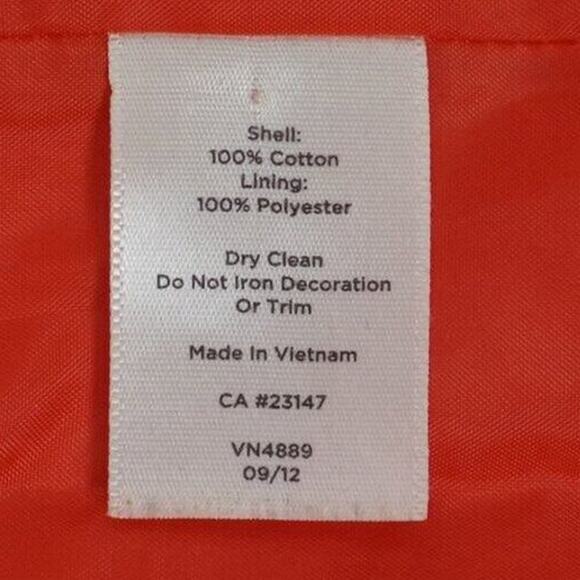 Talbots Red Tulip Skirt Cotton Lined Gold Buttons 2 Pockets Sz 14W Holiday Party - Picture 5 of 13